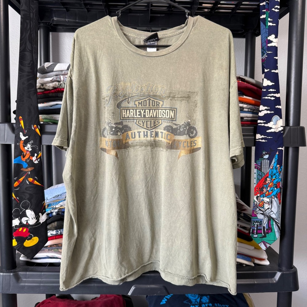 2000s Green Harley-Davidson Buffalo New York Graphic Tee 2X Light Distressing